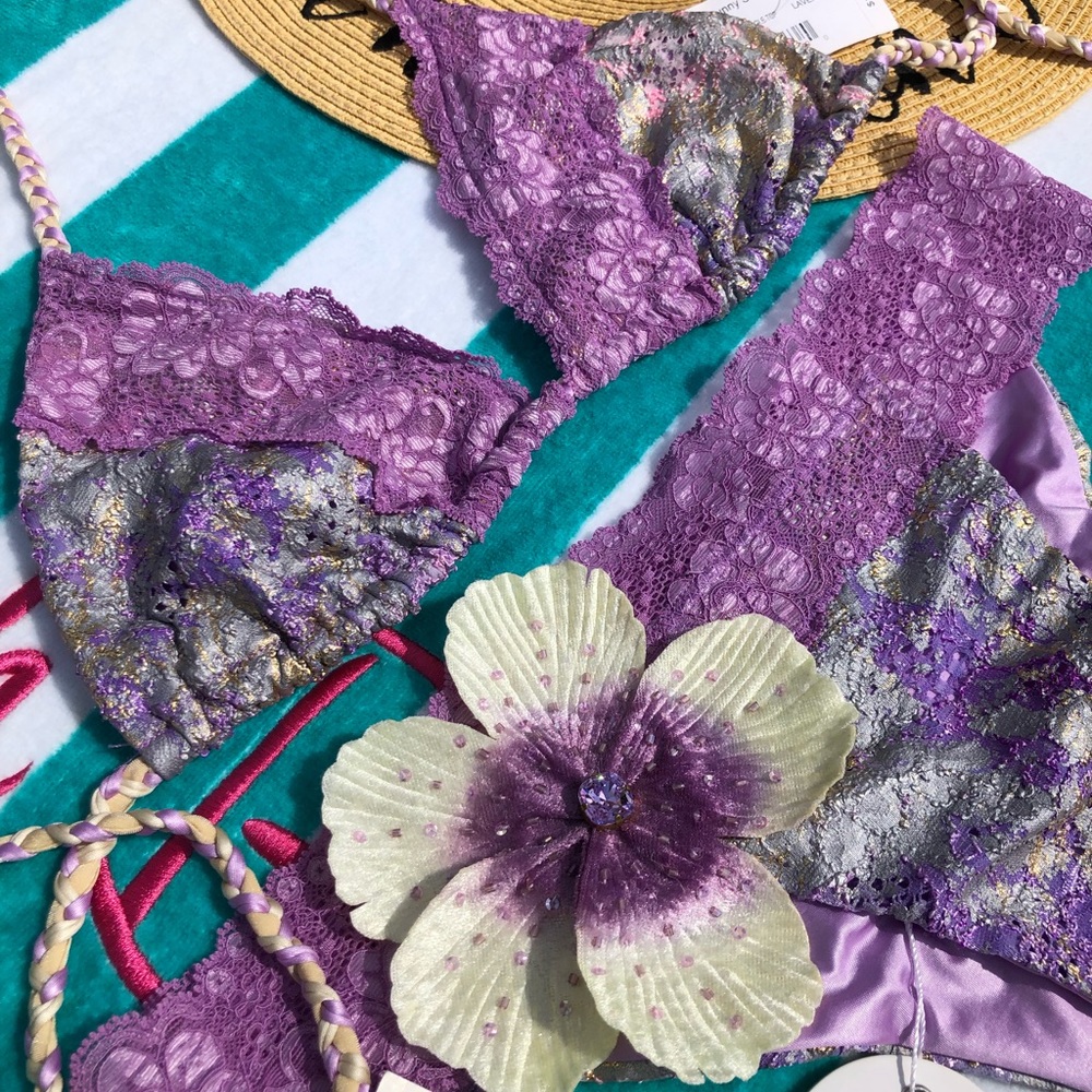 NWT Beach bunny Sugar Magnolias lavender XL set - Picture 10 of 16